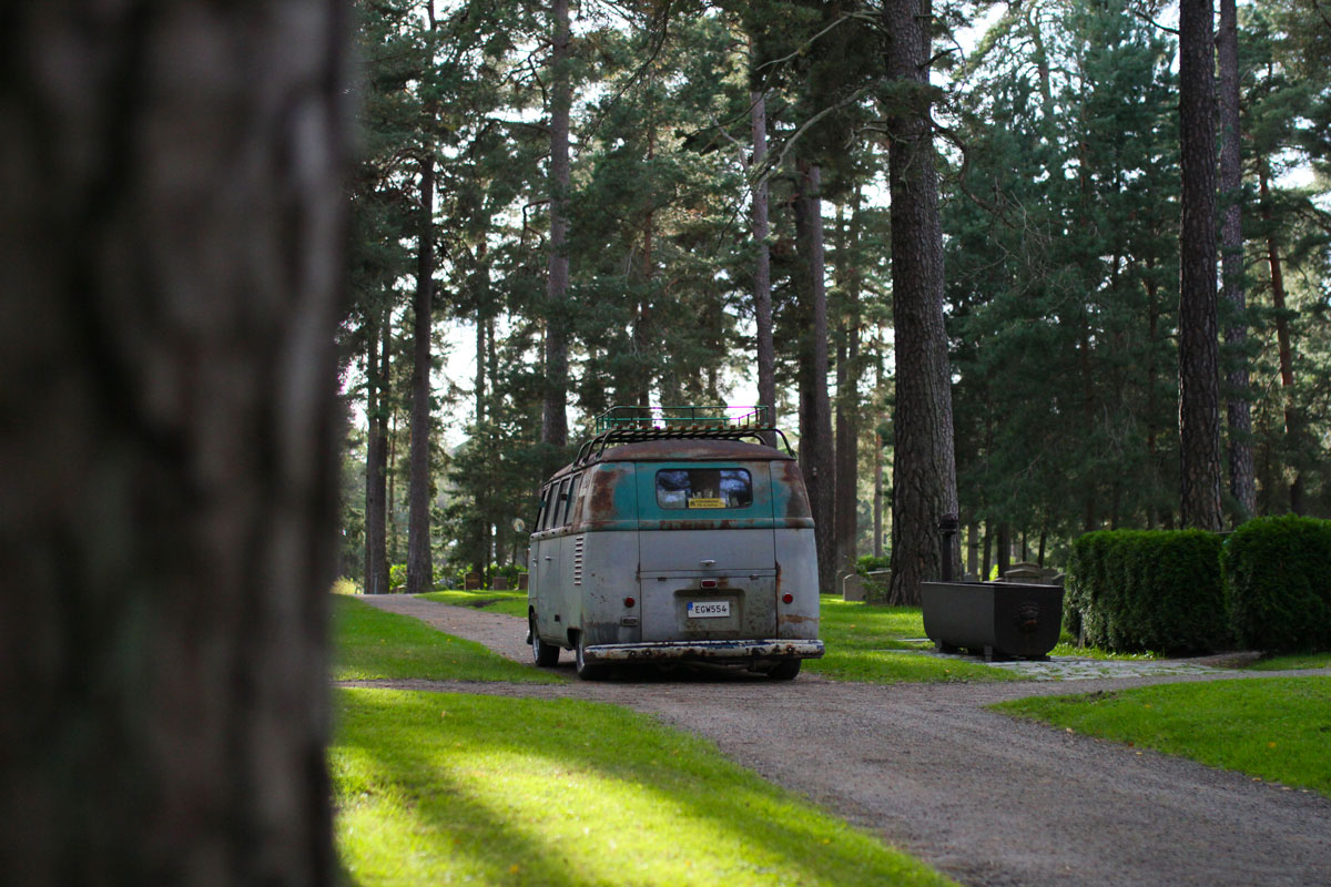 Behind of a VW bus 1957