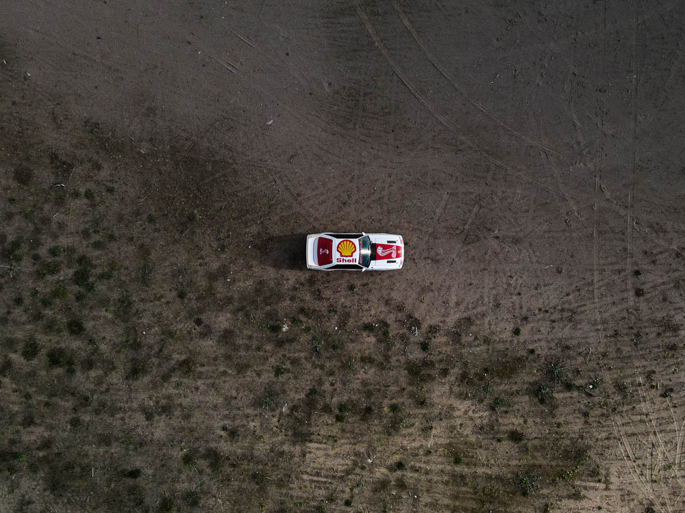 Ford-Mustang-Fox-body-from-above-drone